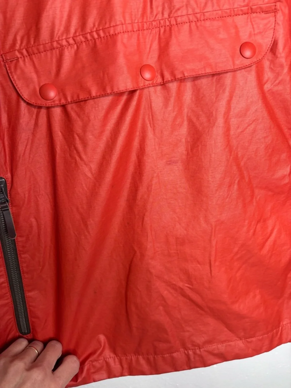 Vintage Merrell Red Anorak Pullover Hooded Windbreaker Half Zip Size M